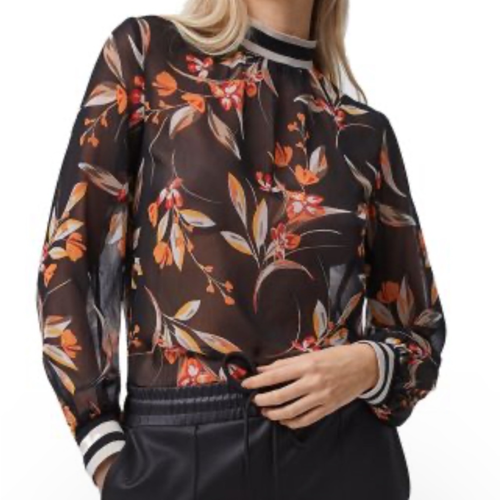 French Connection Eliva Semi-Sheer Top